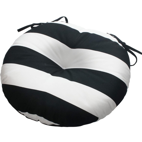 magpie fabrics Other - Outdoor Round Bistro Seat Cushion w/Ties, Fluffy Tufted Patio Chair Pad15"x15"x4